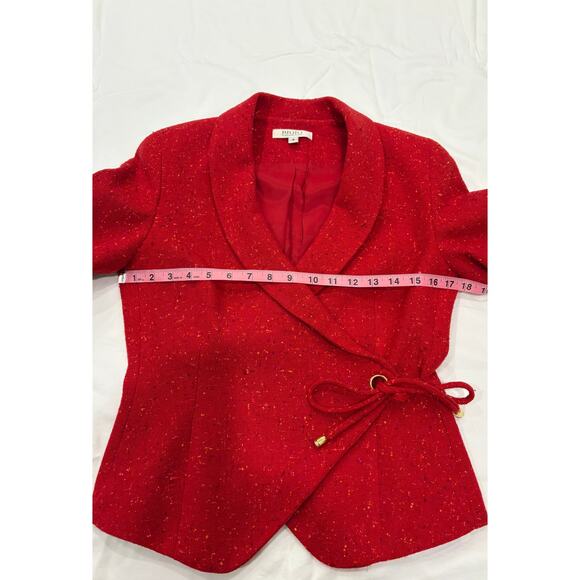 Bigio Collection women's Wrap Jacket Blazer with Tie Detail Size 4 - Picture 9 of 10